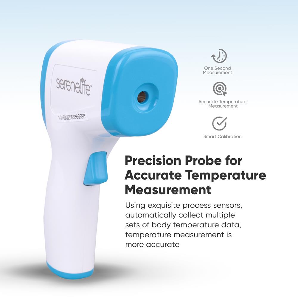 SereneLife Fieberthermometer kontaktlos Infrarot LCD Alarm