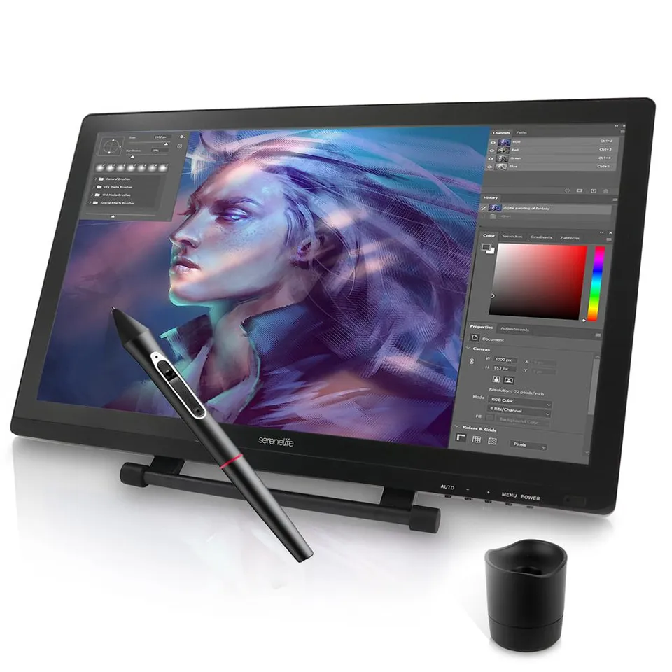 Serenelife Grafiktablett Monitor Full HD Touch Stift