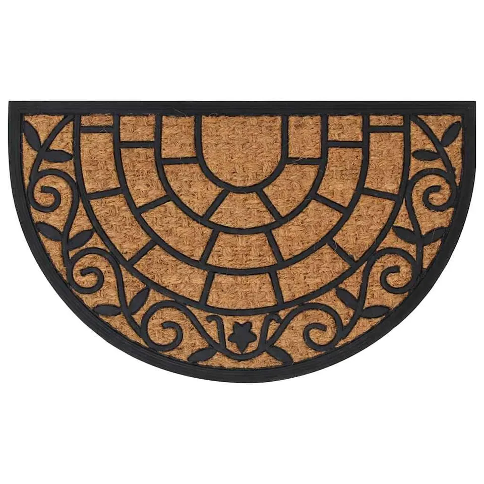 vidaXL Heim & Garten Fußmatte halbrund 45x75 cm Kokos rutschfest