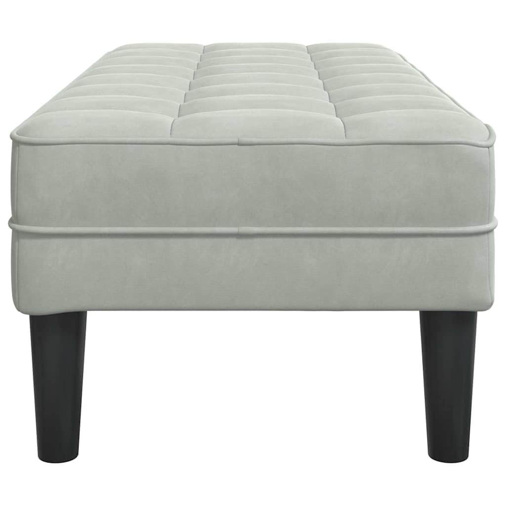 vidaXL Bank mit Kissen Hellgrau 113x57x39 cm Samt