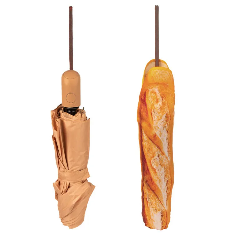Kikkerland On-The-Go Baguette Regenschirm beige automatisch winddicht