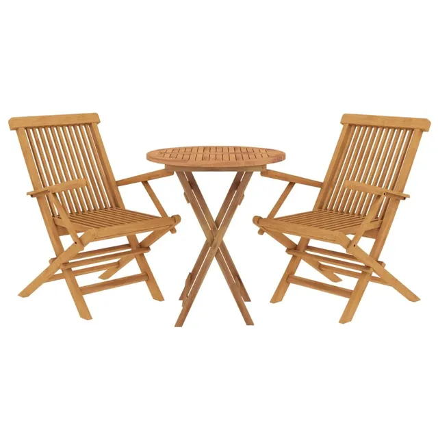 vidaXL Heim & Garten Garten-Essgruppe Teak 3-TLG klappbar