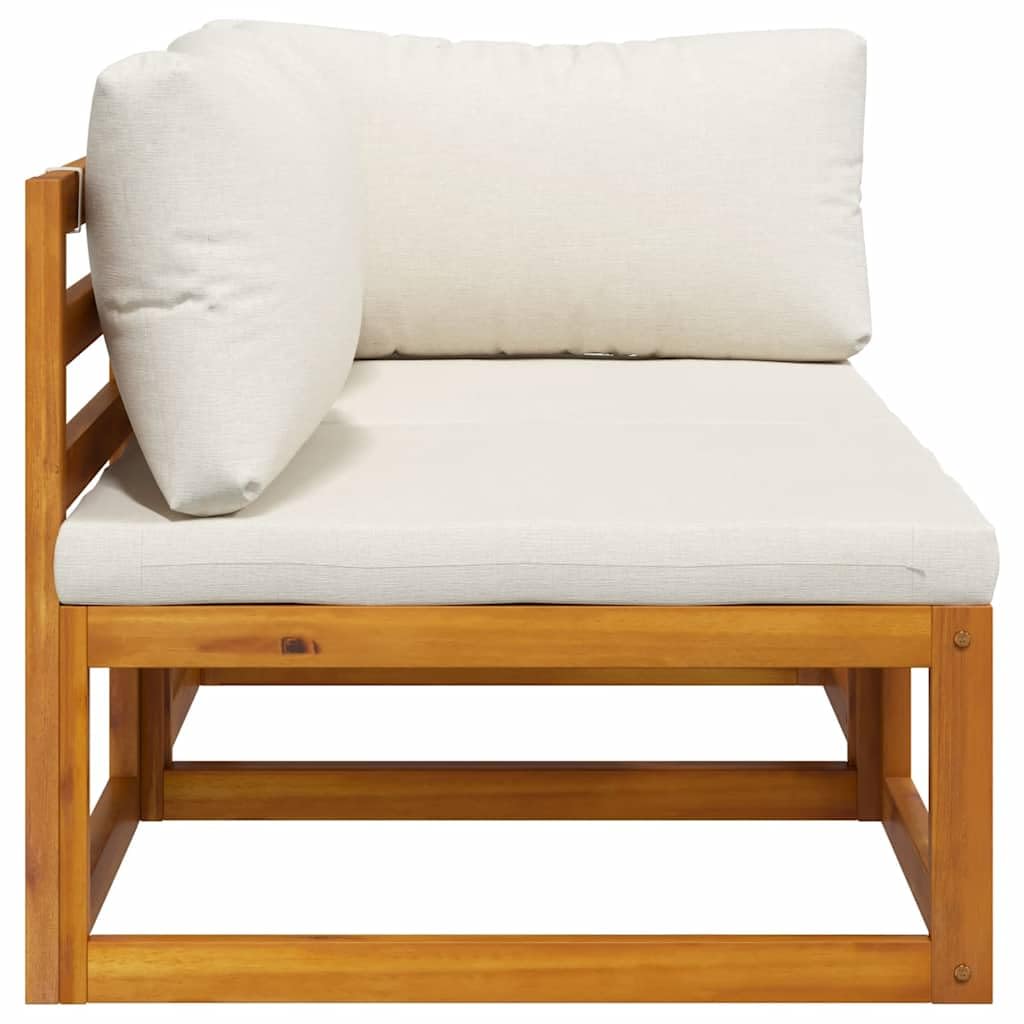 vidaXL Heim & Garten Sofa Set Akazie 2-tlg cremeweiß Kissen