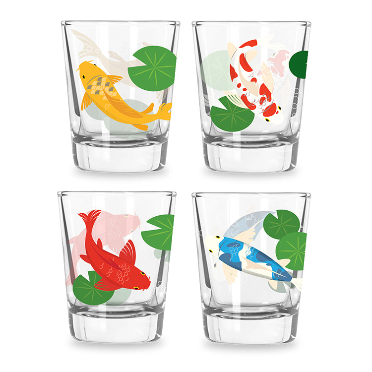 Kikkerland Kitchen Koi Morph Shot Glasses Schnapsglas 4er