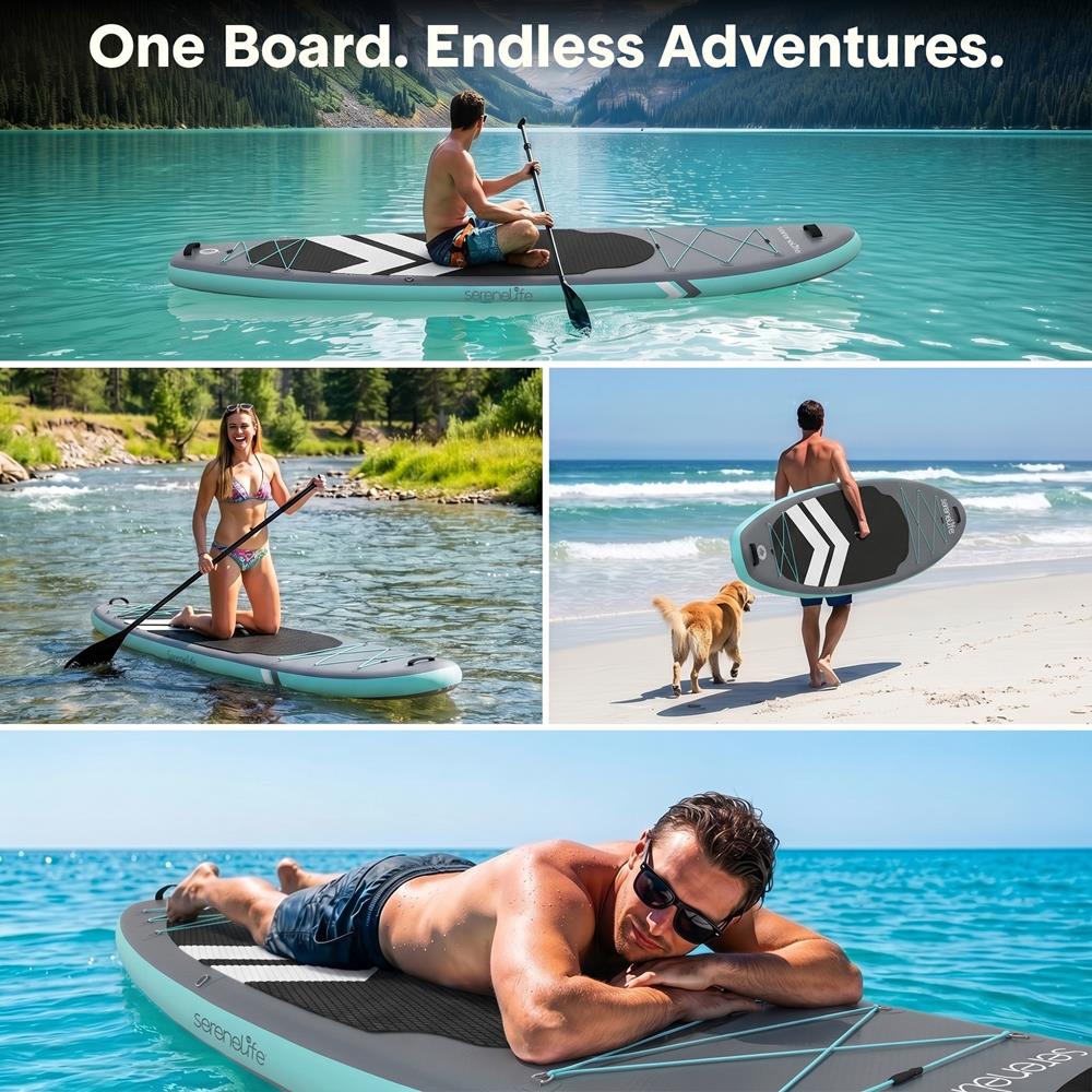 Serenelife SUP aufblasbares Paddle Board Komplettset