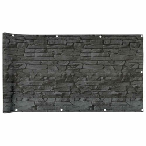 vidaXL Heim & Garten Sichtschutzmatte Grün Steinoptik PVC