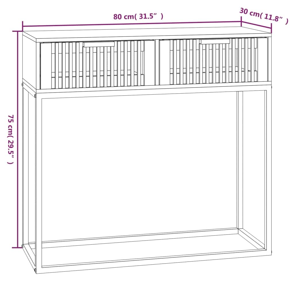 vidaXL Konsolentisch Weiß 80x30x75 cm 2 Schubladen