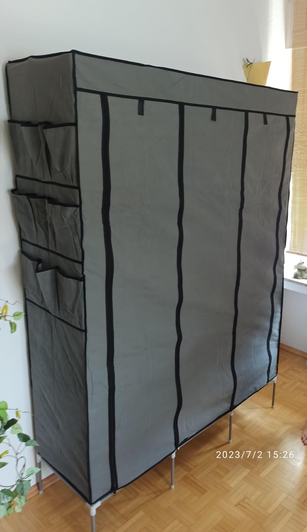 Intirilife Faltschrank 130x175x45 Asch Grau Stoffschrank