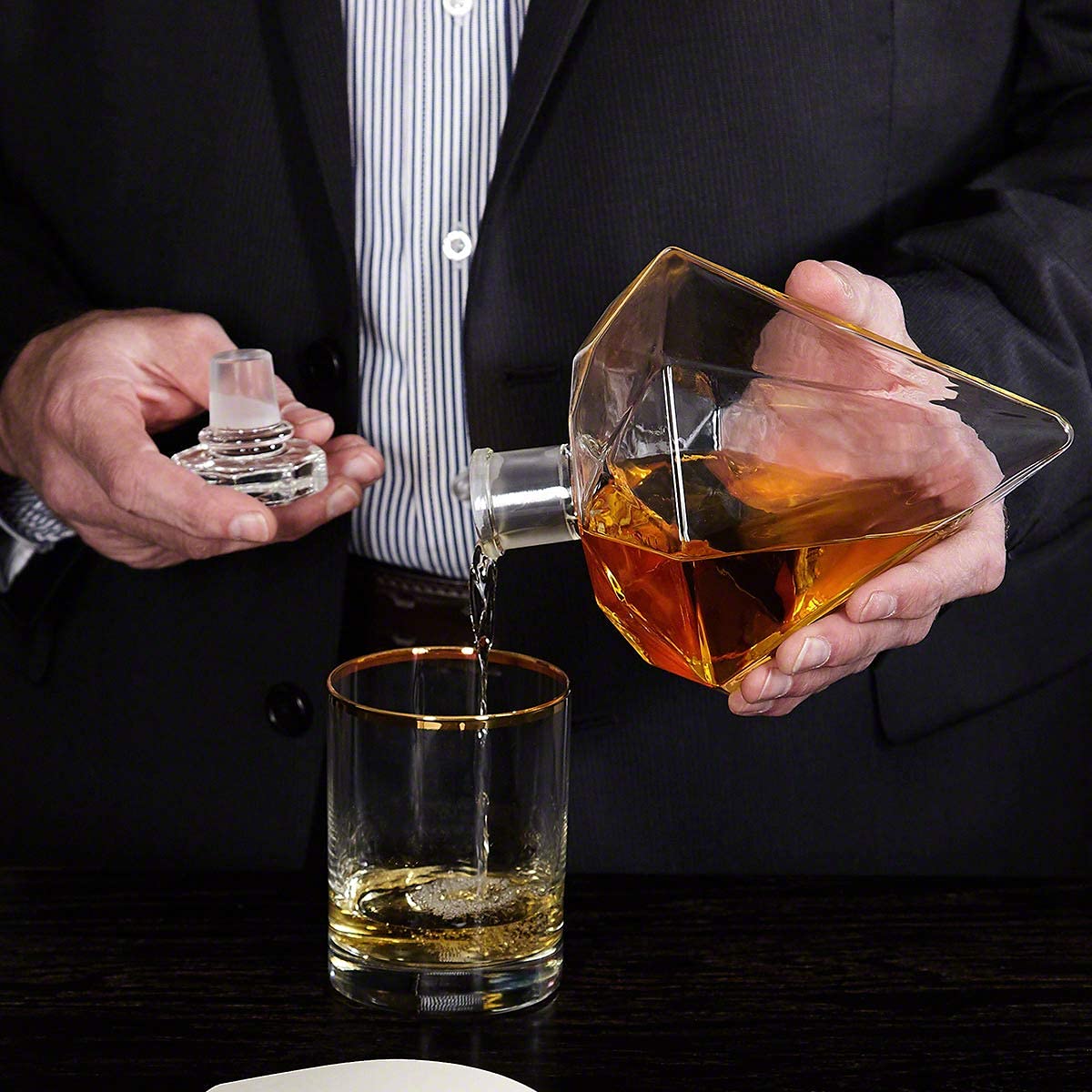 Mikamax Diamond Decanter Whisky Karaffe 850 ml Glas