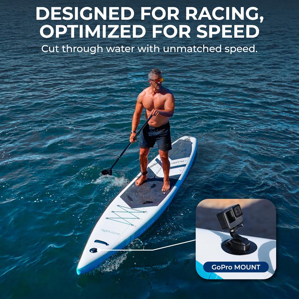 Serenelife SUP Free-Flow Stand Up Paddle Board aufblasbar Schwarz