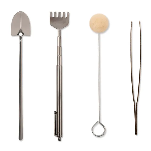 Kikkerland Mini Garden Tools Terrarium Set 4-tlg Edelstahl