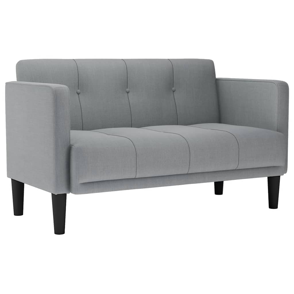 vidaXL Möbel Zweisitzer-Sofa Hellgrau 111 cm Stoff