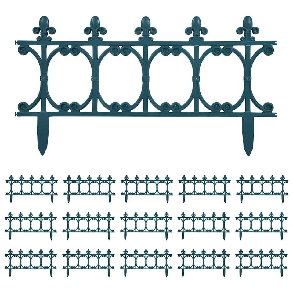 vidaXL Heim & Garten Rasenkante Grün 10m PP 16-tlg