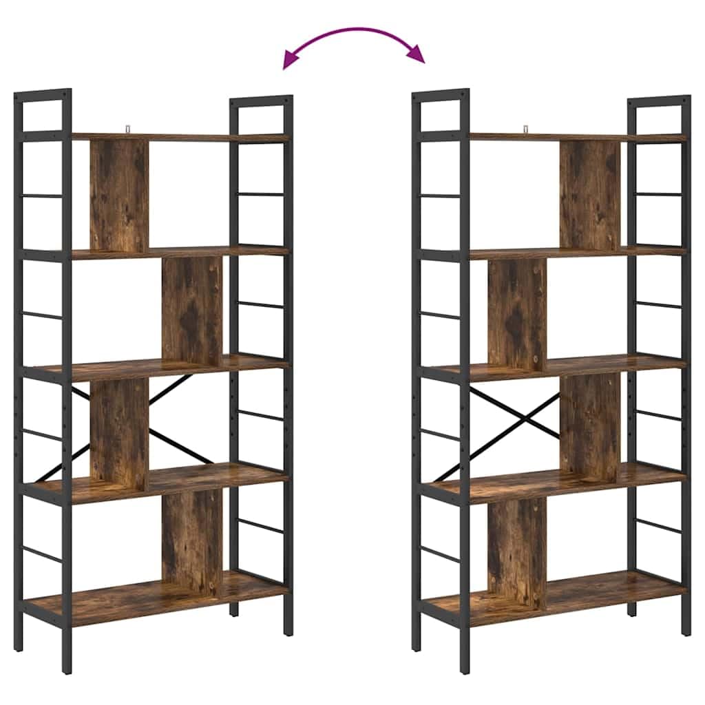 vidaXL Bücherregal 9 Ebenen Standregal Räuchereiche 156 cm