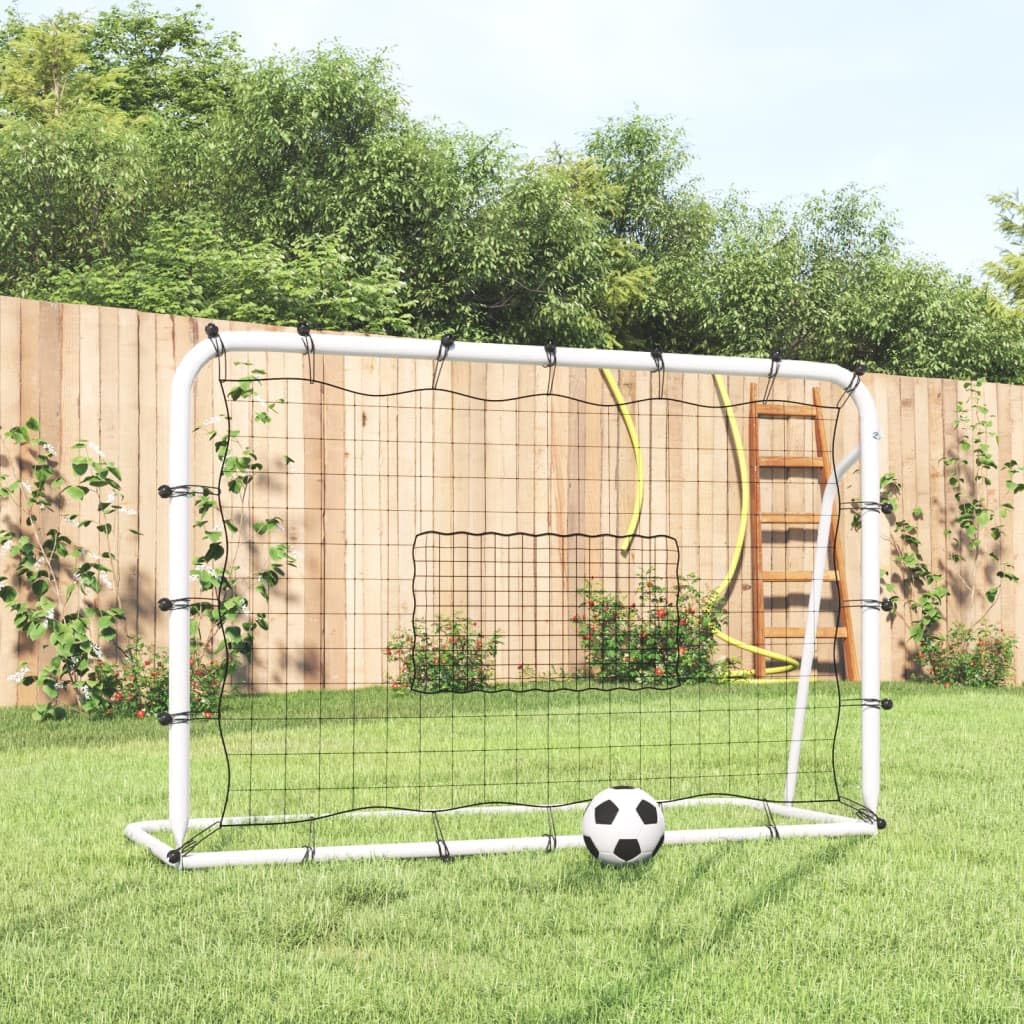 vidaXL Sportartikel Fußball-Rebounder 184x61x123 cm Stahl PE weiß
