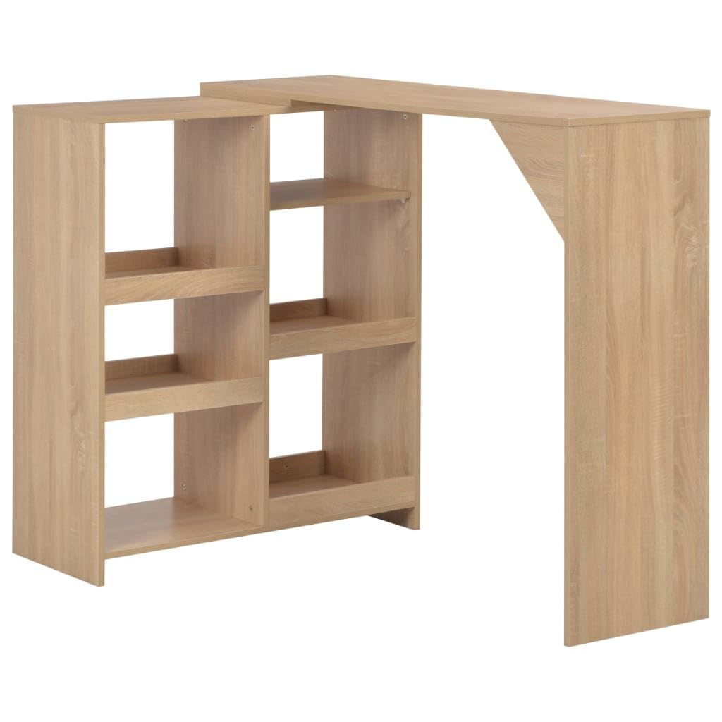 vidaXL Bartisch Weiß 138x39x110cm mit Regal Stehtisch
