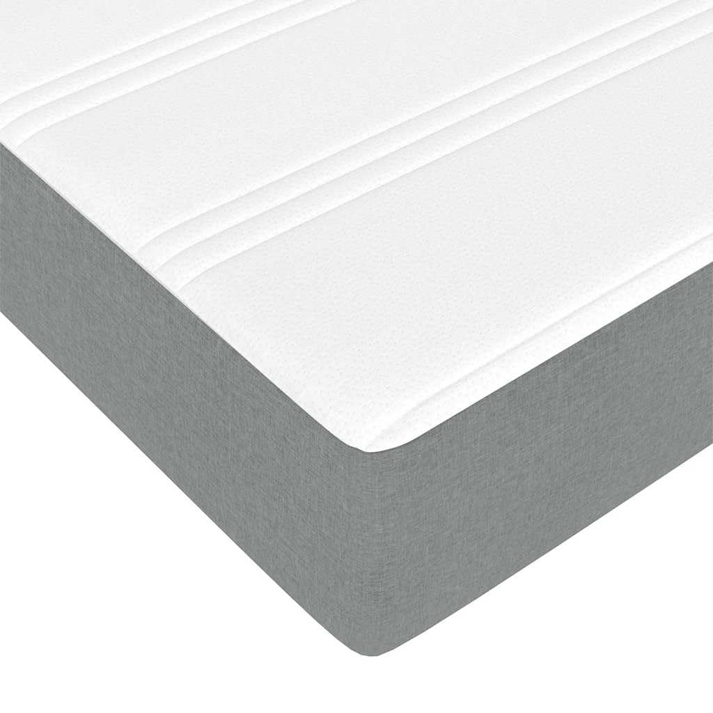 vidaXL Ottoman-Bett Hellgrau 120x200 Stoff Taschenfederkern