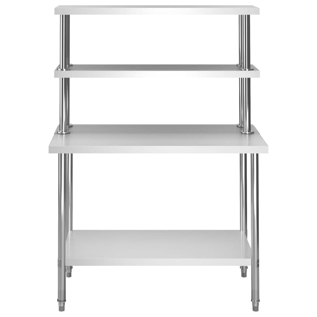 vidaXL Heim & Garten Arbeitstisch 120x60x150 Edelstahl Aufsatz