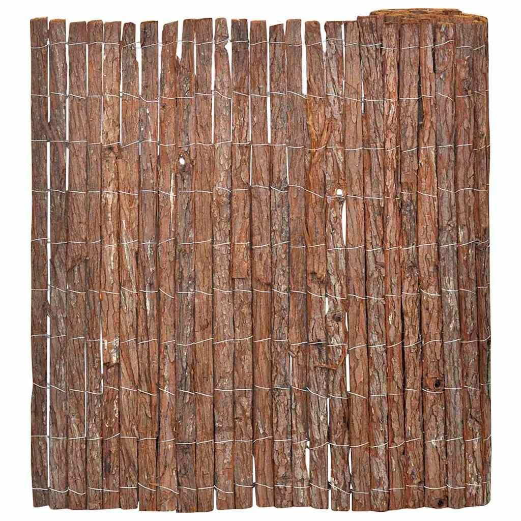 vidaXL Heim & Garten Rindenzaun 400x100 cm Natur