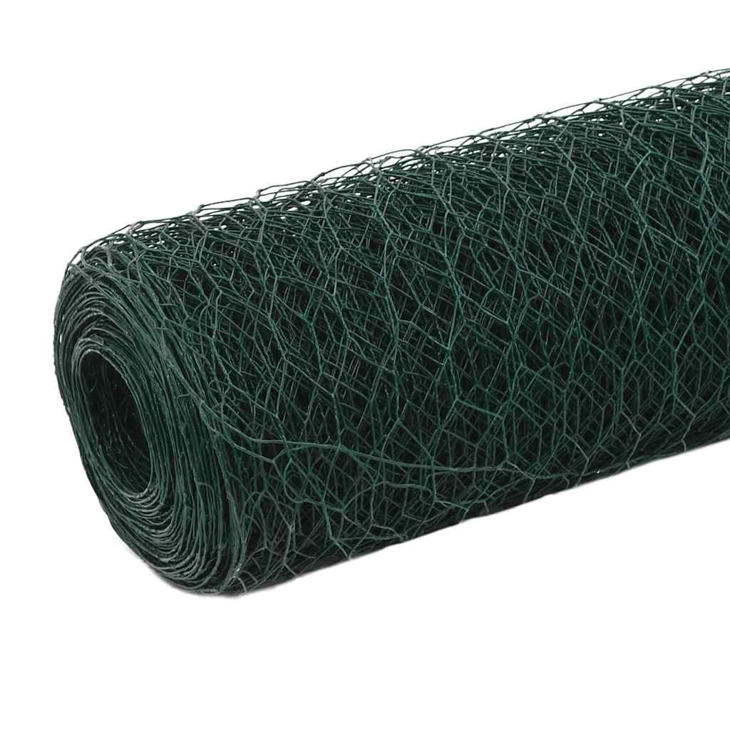 vidaXL Heim & Garten Drahtzaun Grün 25x1,2m PVC Stahl