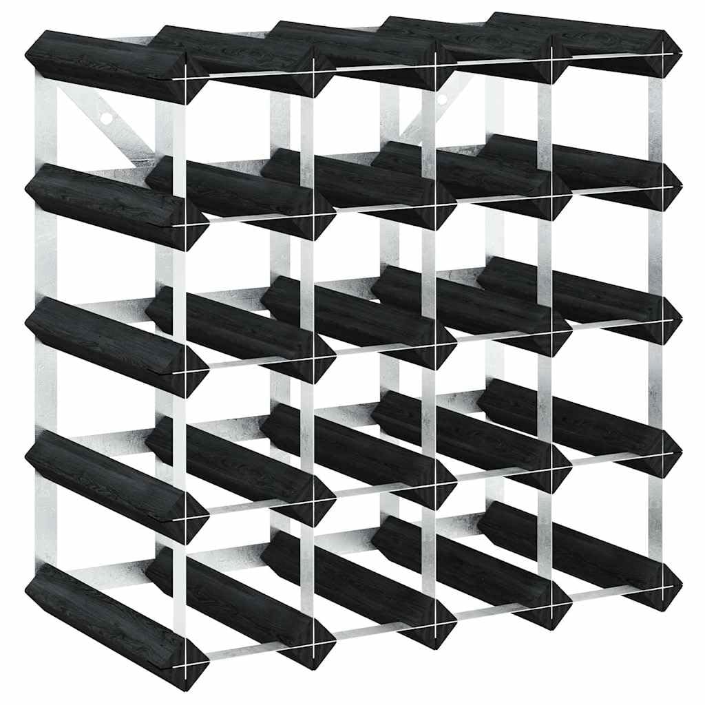 vidaXL Weinregal für 12 Flaschen Schwarz Massivholz Kiefer