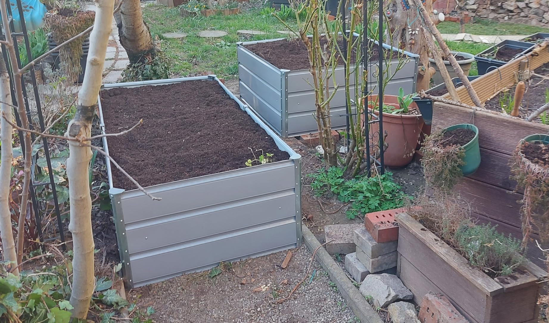 vidaXL Heim & Garten Pflanzkübel 100x100x45 cm Elfenbein Stahl