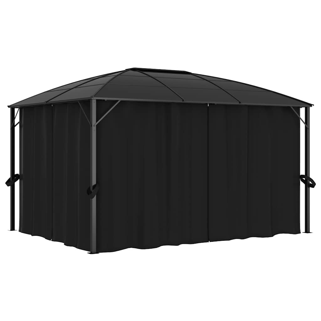 vidaXL Pavillon Anthrazit 400x300x265 cm mit Vorhängen