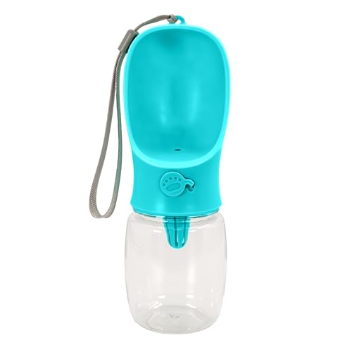 Intirilife Hunde Trinkflasche blau 300 ml auslaufsicher Kunststoff