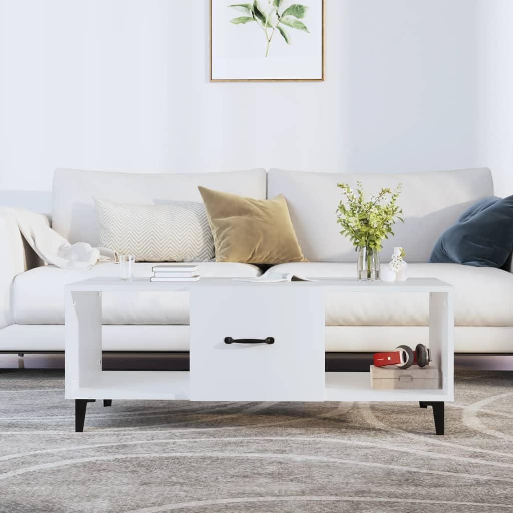 vidaXL Möbel Couchtisch Weiß Holzwerkstoff 102 cm