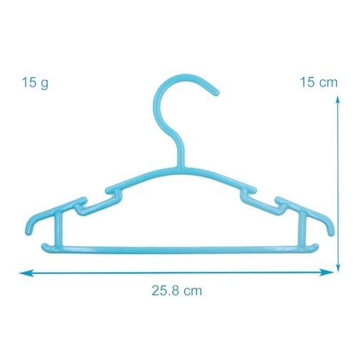 Intirilife Kinderkleiderbügel Blau 10er Kunststoff 25,8 cm