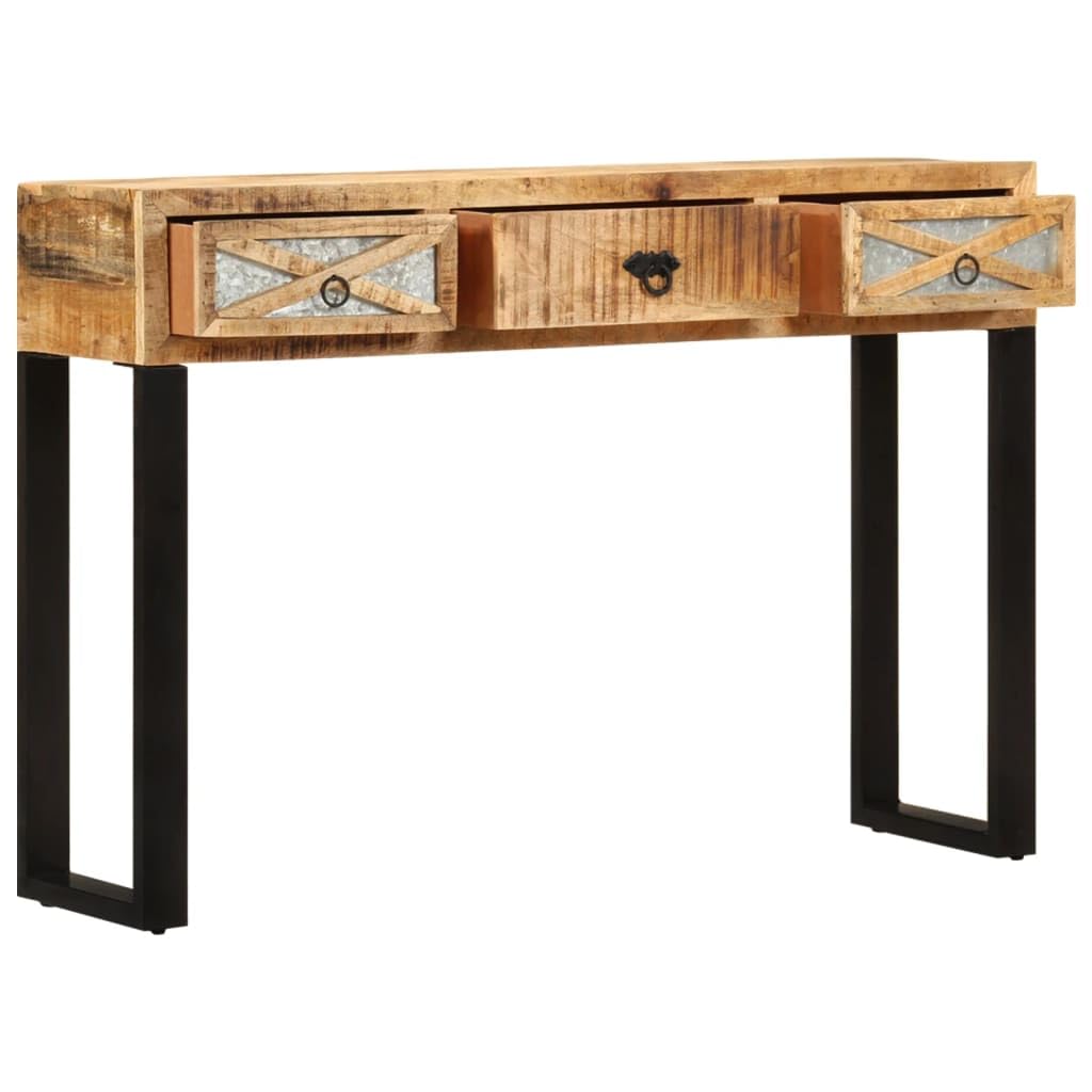 vidaXL Konsolentisch Mangoholz 110x30x76 cm 3 Schubladen