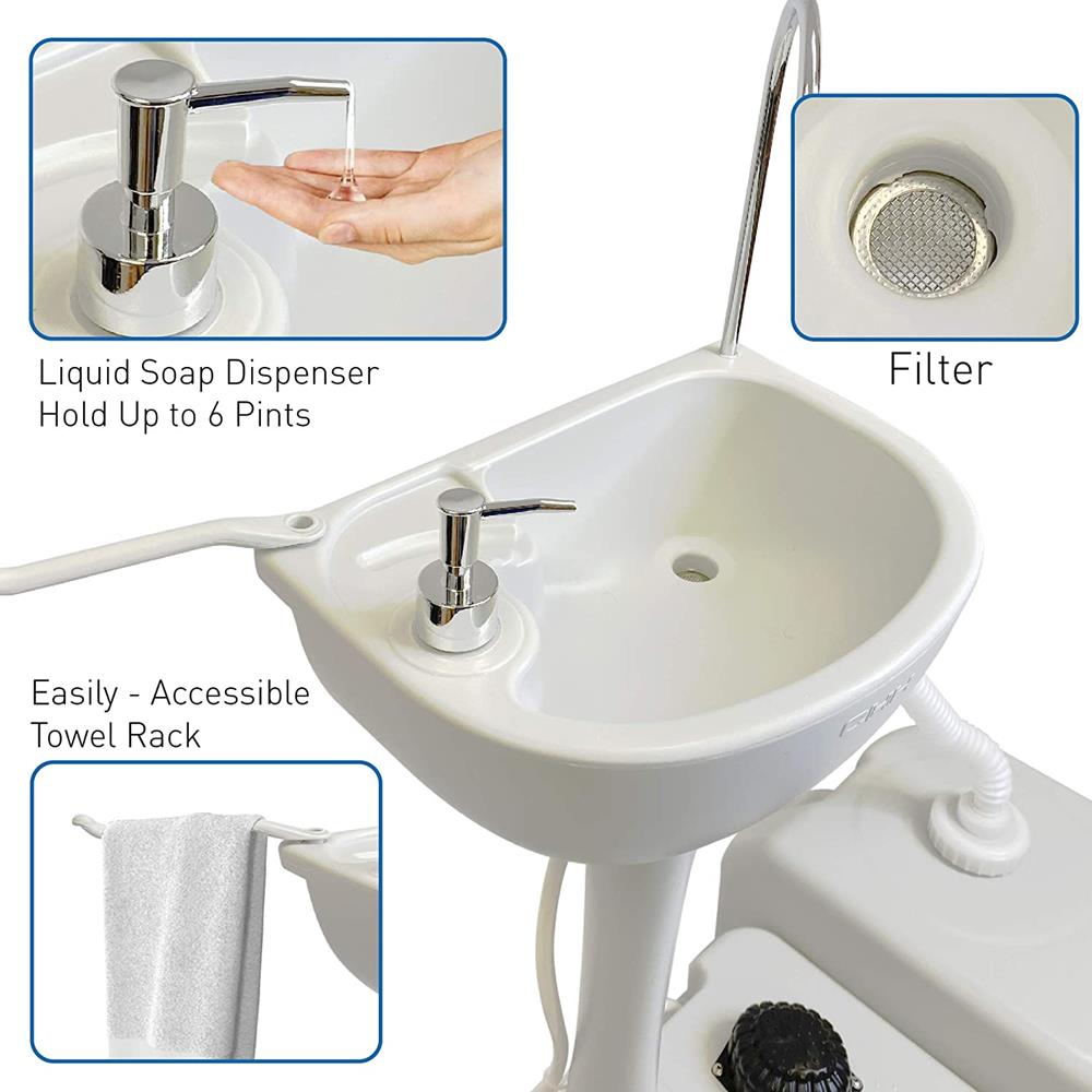 Serenelife Bathroom Waschbecken mobil 17 L mit Fußpumpe