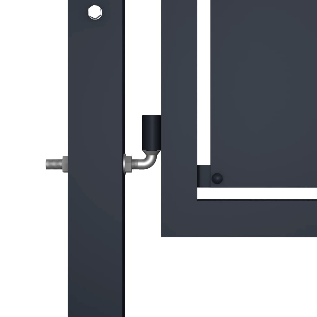 vidaXL Gartentor Stahl 100x100 cm Anthrazit mit Schloss