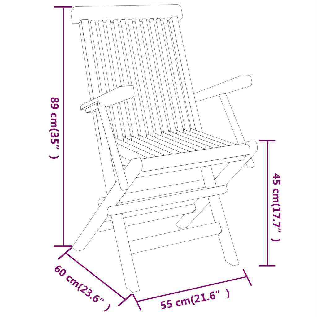 vidaXL 3-tlg. Garten-Essgruppe Teak Massivholz klappbar