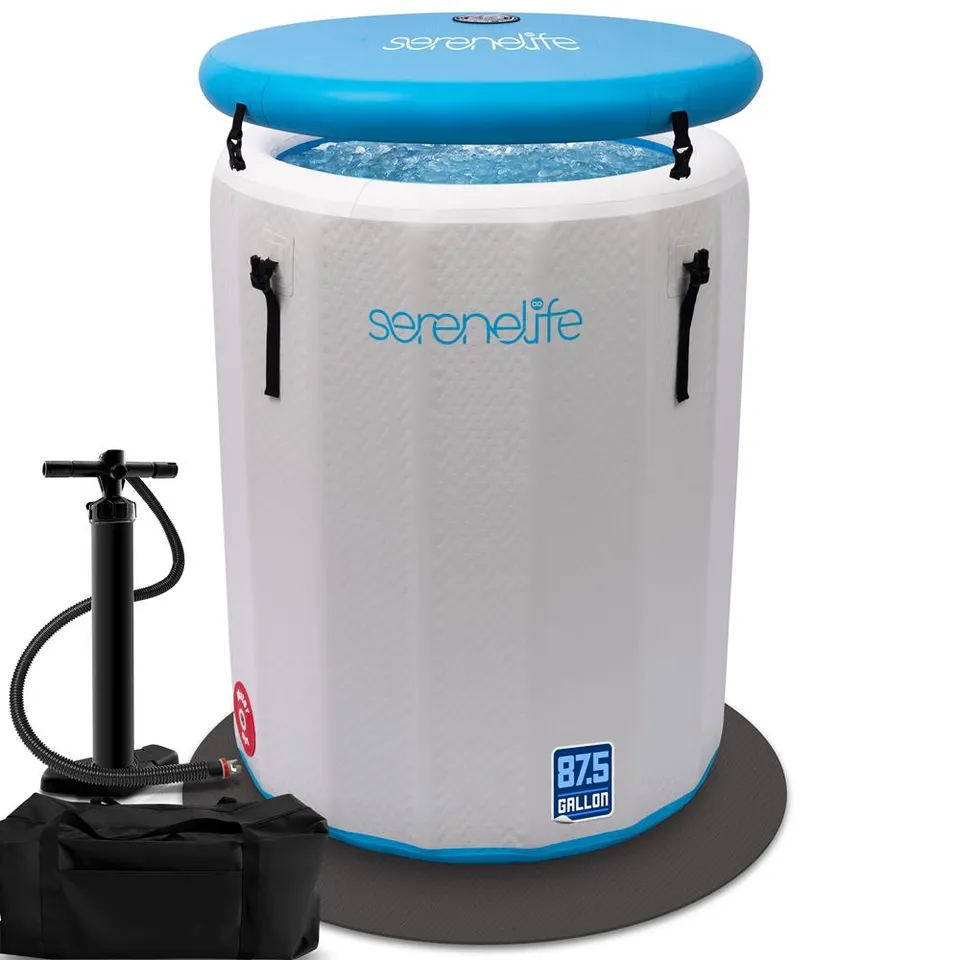 Serenelife Aufblasbares Kältebad Eistonne 331 L mit Deckel