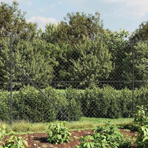 vidaXL Heim & Garten Maschendrahtzaun Drahtzaun Anthrazit PVC