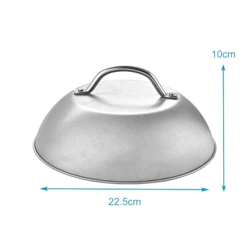 Intirilife Schmelzglocke Edelstahl 2er 22,5 cm Burger Grill Haube