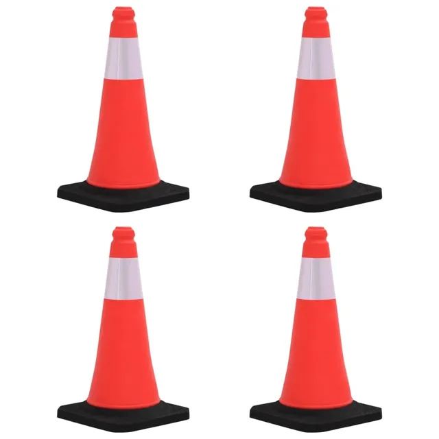 vidaXL Leitkegel 4x 50cm HDPE rot reflektierend Set