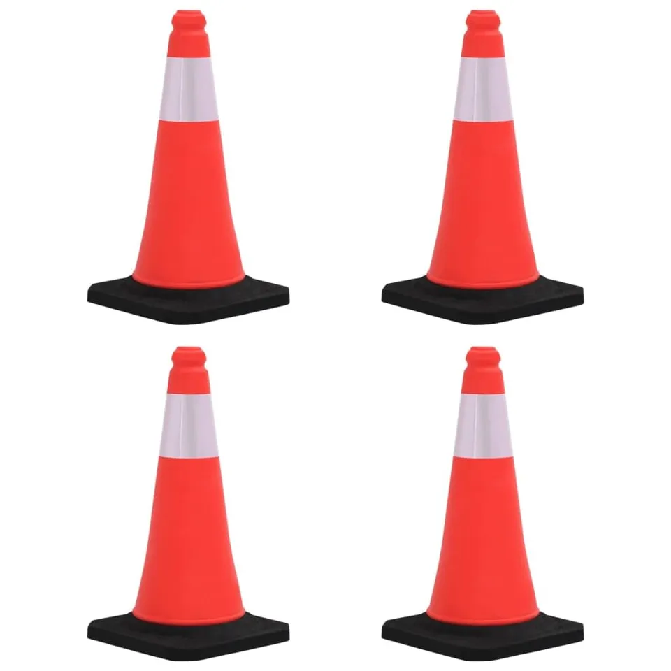 vidaXL Leitkegel 4x 50cm HDPE rot reflektierend Set