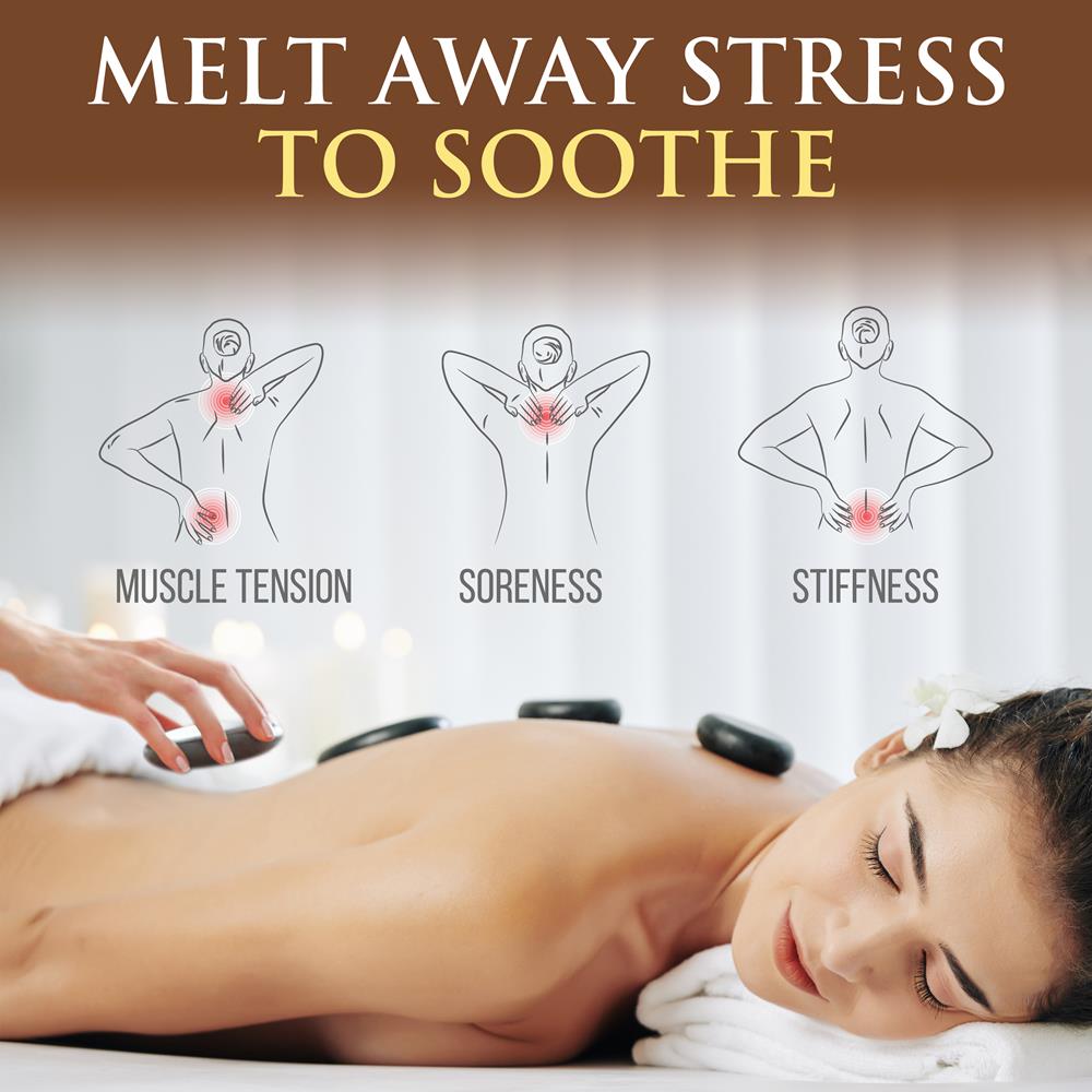 Serenelife Massage Hot Stone Wärmer Basalt 12 Steine Blau