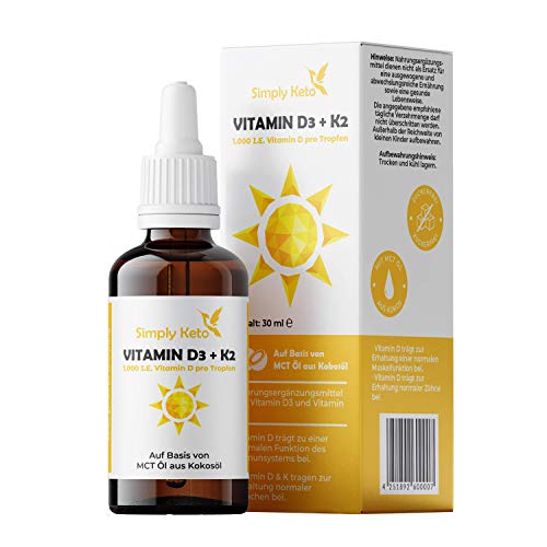 Simply Keto Vitamin D3 K2 Tropfen 30 ml 1084 Tropfen MCT-Öl