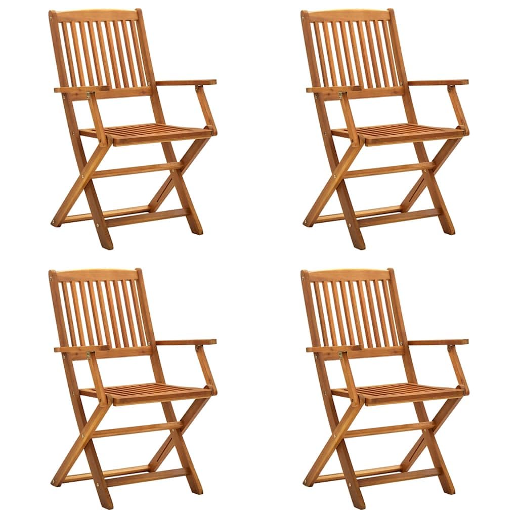 vidaXL Gartenstuhl Akazie klappbar Hochlehner 4er Set