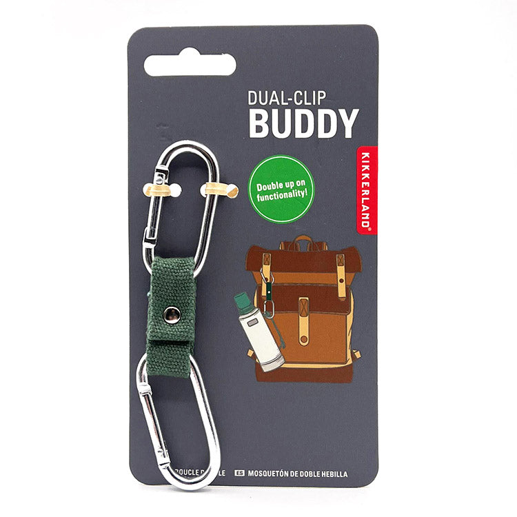 Kikkerland Home Dual-Clip Buddy Karabiner Doppel-Clip Metall