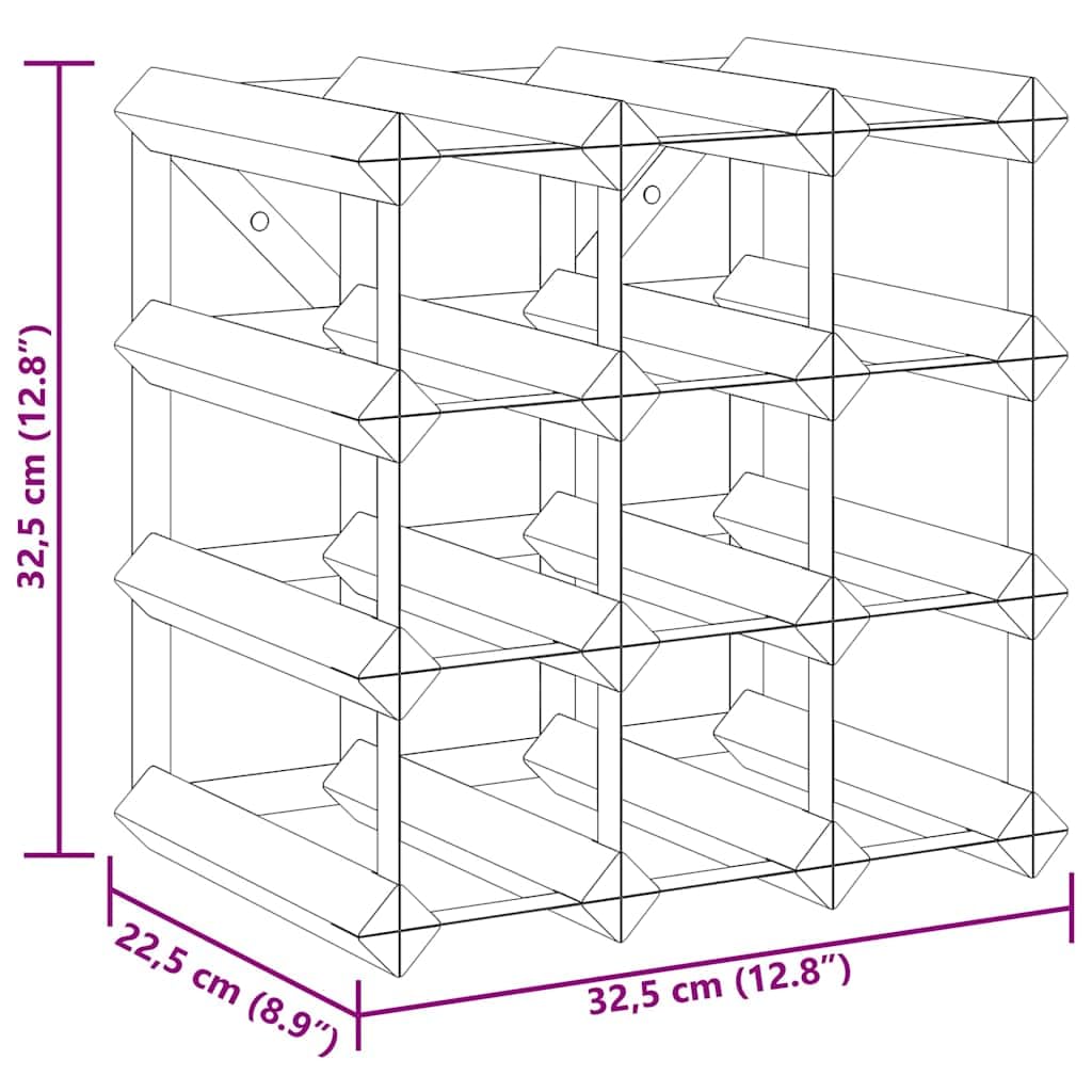 vidaXL Weinregal 12 Flaschen Massivholz Kiefer Regal