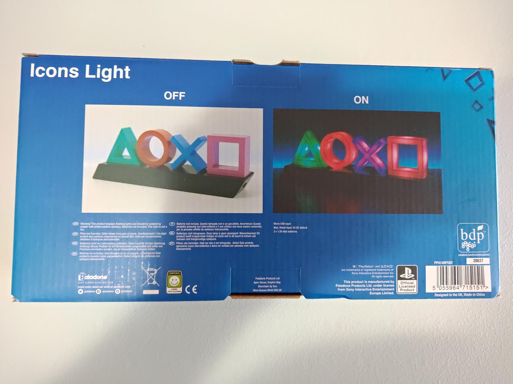 Paladone Lighting PP4140PS Icons Lampe Farbwechsel 31 cm