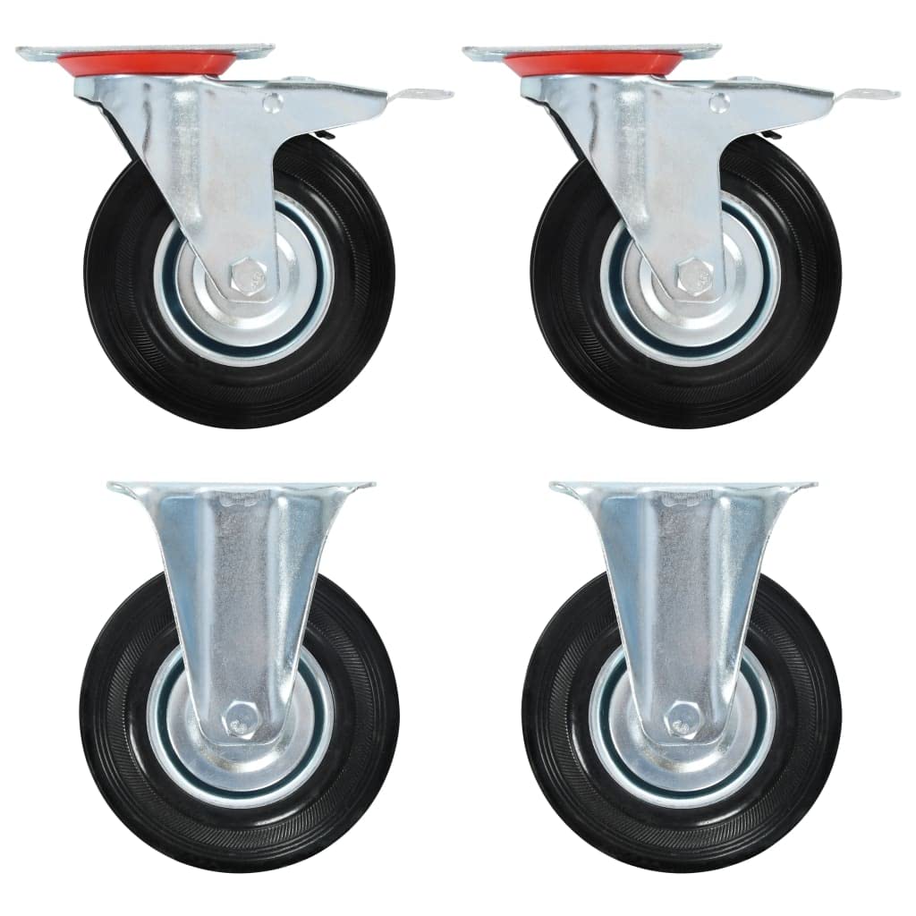 vidaXL Rollen 125 mm Möbelrollen 4 Stück mit Bremse 100 kg
