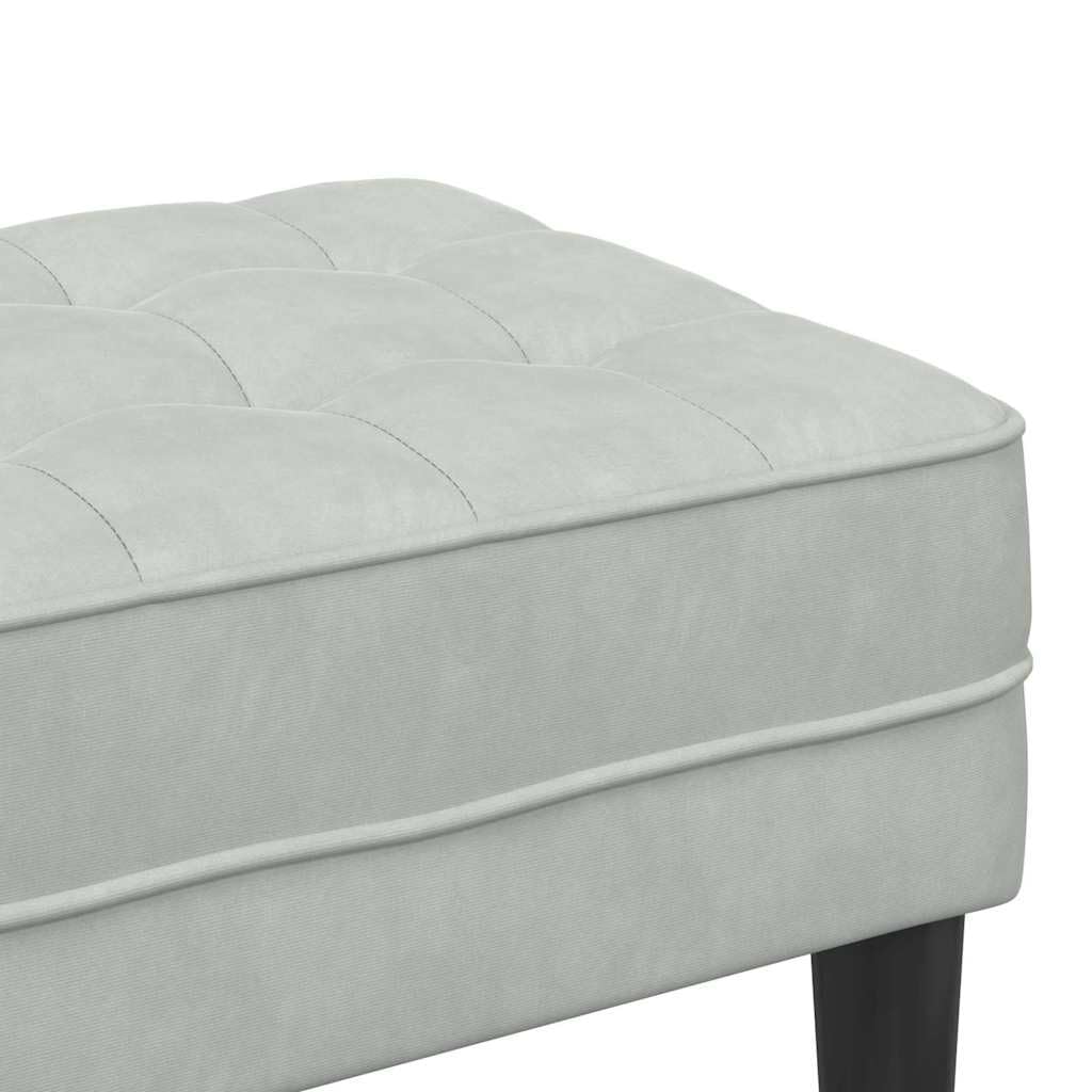 vidaXL Bank mit Kissen Hellgrau 113x57x39 cm Samt