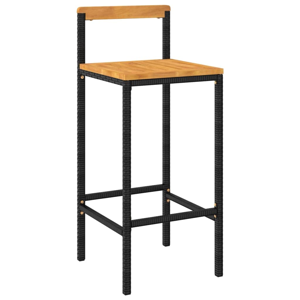 vidaXL Heim & Garten Gartenbar-Set 9-tlg Schwarz Rattan