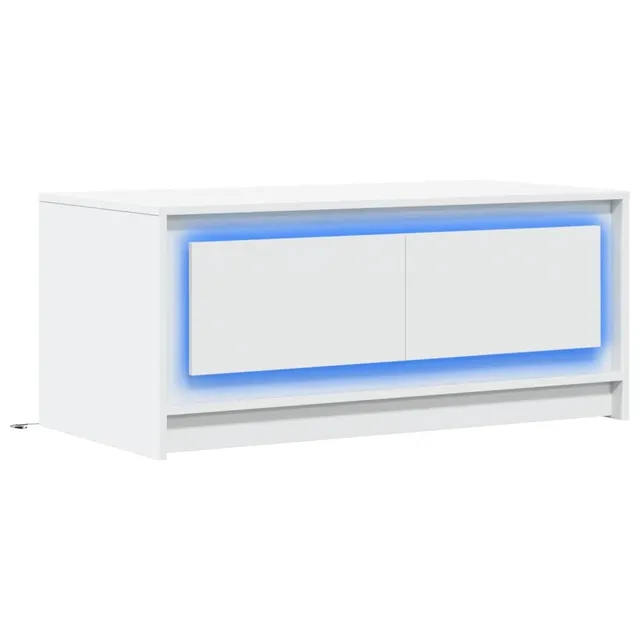vidaXL LED Couchtisch weiß Holzwerkstoff 100x50 cm