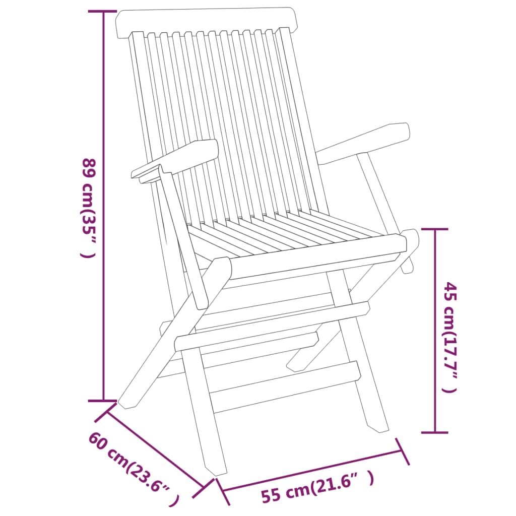 vidaXL Heim & Garten Garten-Essgruppe Teak 3-TLG klappbar